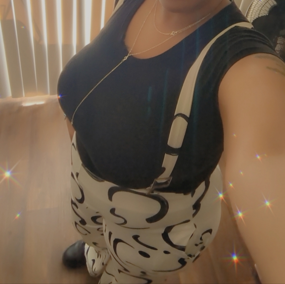 Cream & Black printed jumpsuit